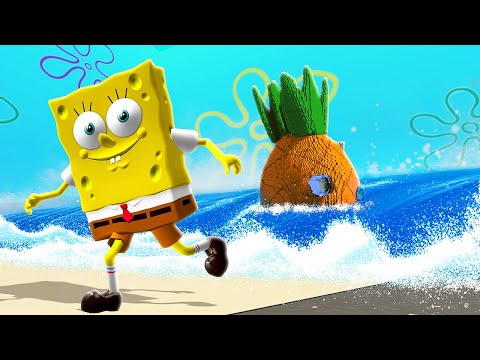 TSUNAMI Destroys Bikini Bottom - Teardown Mods Gameplay