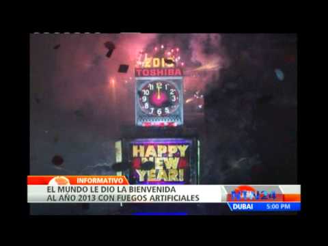 Bienvenida del Año Nuevo en el mundo