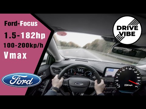 [4k] Ford Focus Turnier Vignale 1.5 (2020) - 182hp - POV - 0-100kph 100-200kph - Autobahn - TopSpeed