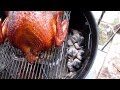 smoking a turkey on a weber grill. - YouTube