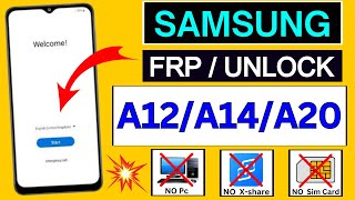 All Samsung Galaxy A12/A14/A20 Google Account Bypass | Without PC Frp Lock Remove | Unlock/Bypass