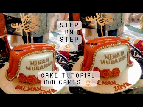 complete tutorial of nikah cake #500subs #nikahcake #dupattacake 🎂 #fondantcoveredcake #fondant