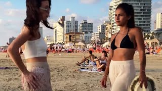 TEL AVIV BEACH WALK: 4K Israel — End of Day Seaside Stroll