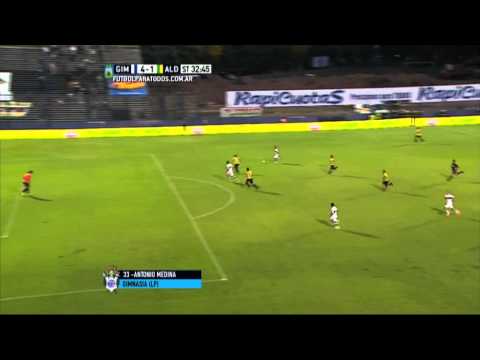 Gol de Medina. Gimnasia LP 4 - Aldosivi 1. Fecha 9. Primera División 2015. FPT.