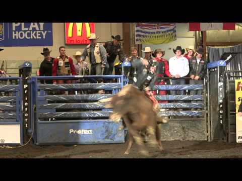 Dusty Ephrom 88 on Armstrong's 867 Annette's Pet. Fort St. John, BC PBR '13