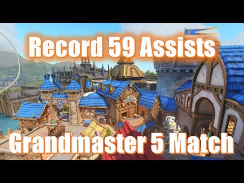 Record 59 Assists - Grandmaster 5 Match - Season 3 - Mercy Overwatch