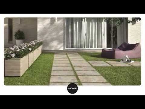 Posa a secco su erba, gres 20 mm - Dry laying on grass, stoneware 20 mm