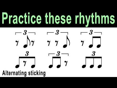 All Triplet 8th Note Subdivision Rhythm Exercises @ 80 bpm