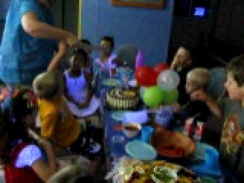 Happy Birthday cameron - cake at the bowl.AVI