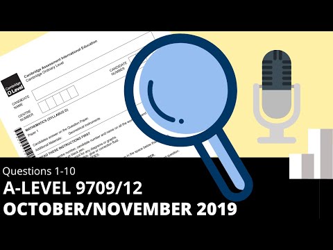 A-Level Pure Mathematics October November 2019 Paper 12 9709/12