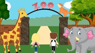 Zoo Journey With Wild Animals Lion Giraffe Kangaroo For Kids & Toddlers | Learn Animal Names