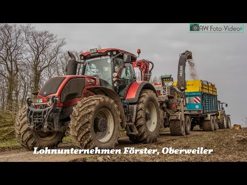 Lohnunternehmen Förster Oberweiler   Holz hacken mit VALTRA & MUS-MAX