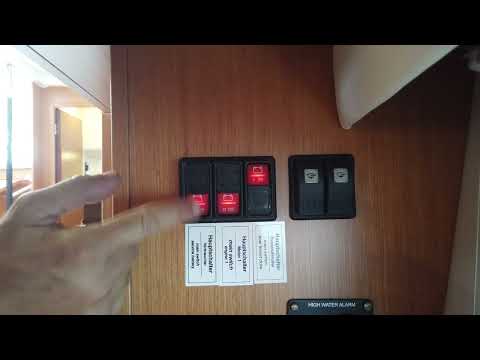 E check in - S/Y ROSARIO - BAVARIA C42 - MAIN ENGINE SWITCH & SERVICE SWITCH & BOW THRUSTER SWITCH