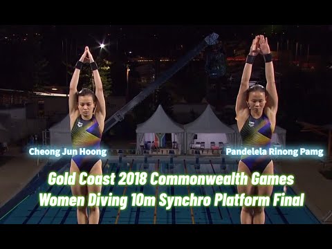 Full Match- Cheong Jun Hoong and Pandelela win Gold in 2018 Commonwealth Games 10m Diving Synchro