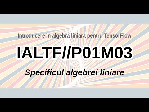 Specificul algebrei liniare – P01M03 // IALTF