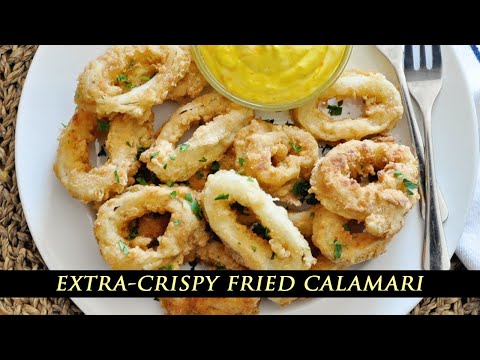 EXTRA-CRISPY FRIED CALAMARI With Cheat SAFFRON AIOLI
