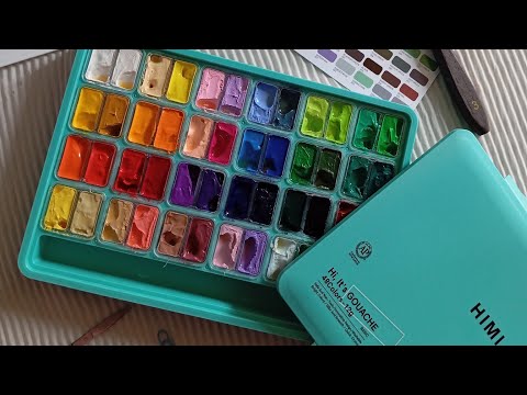 HIMi Gouache unboxing|48 colours|Twin cup jelly|❤️💖