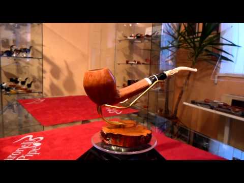 Pipa radica e avorio half bent anno 1960 - www.paronellipipe.it