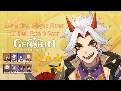 [Genshin Impact] 2.3 Spiral Abyss Full Run 9 Star in 5 mins - International Team & Mona Geo + Build