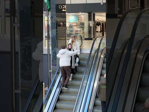 Stranger Reacts to Our Escalator Prank 😱 #shorts #viral