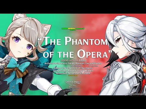 The Phantom of the Opera (Lyrics Video) - ft. Genshin Impact, Arlecchino (4K)