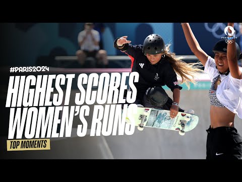 From Sky Brown to Cocona Hiraki 🛹 Highest Scored Women’s Skateboard Runs at #Paris2024 | Top Moments