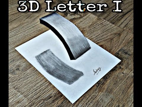 Very easy - How To Draw 3D Floating Letter “I” - 3D Trick Art On Paper -Art Maker Akshay