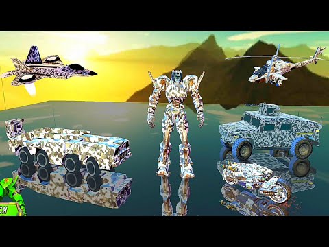 Army Robot Multiple Transform: Army Camo Jet Tank Helicopter Military Robot - Android Gameplay