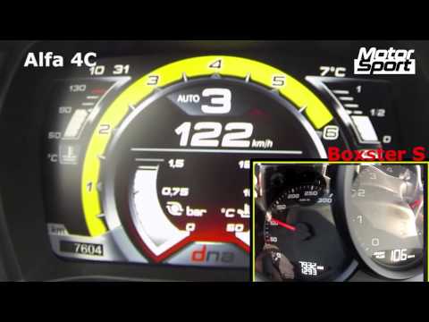 0-200 km/h : Alfa Romeo 4C VS Porsche Boxster S (Motorsport)