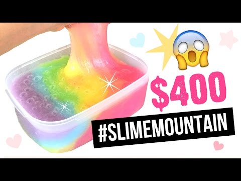 #SLIMEMOUNTAIN!!! DIY Mega GIANT Slime With 100+ Tubes and $400 Worth Of Glue! Video