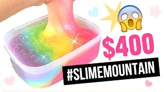 #SLIMEMOUNTAIN!!! DIY Mega GIANT Slime With 100+ Tubes and $400 Worth Of Glue!