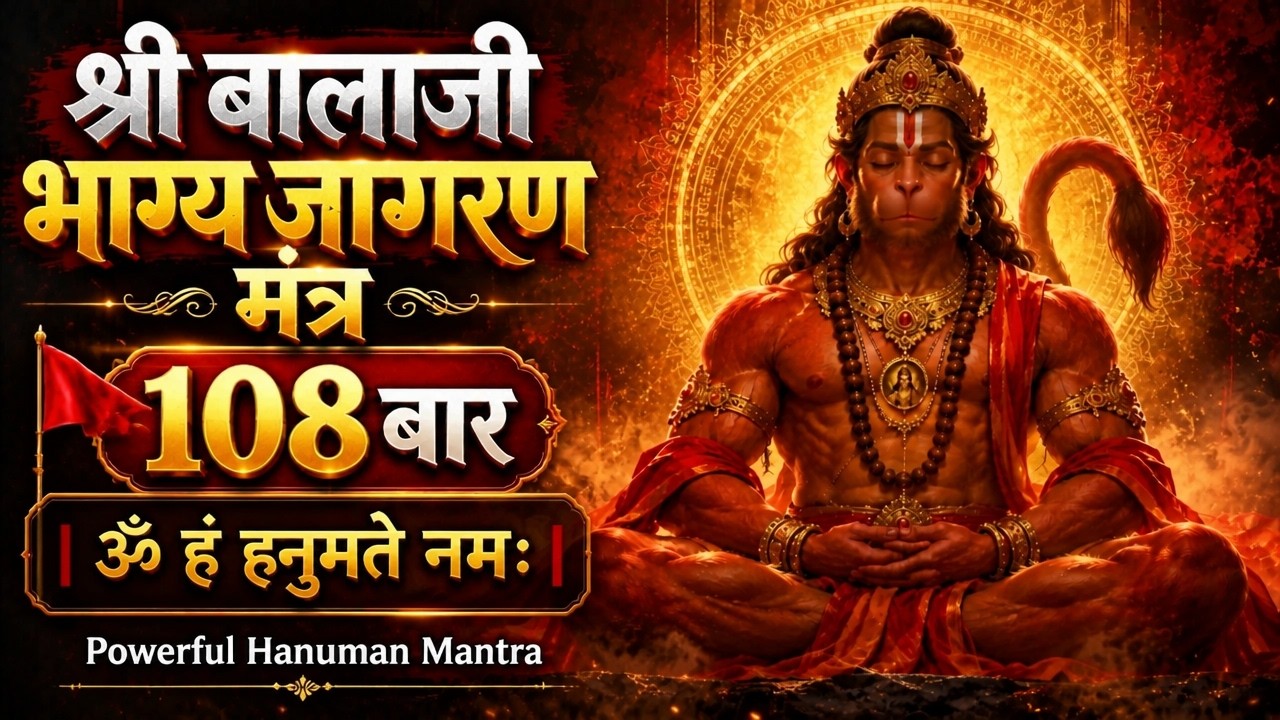 श्री बालाजी भाग्य जागरण मंत्र 108 बार 🚩 | ॐ हं हनुमते नमः