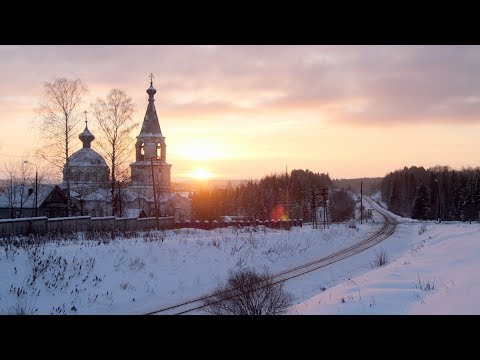 Winter on the Agryz - Balezino railway line. Russia. Udmurtia.