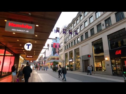 Sweden, Stockholm - Drottninggatan at night.