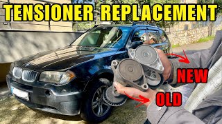 How To Diagnose & Replace a Serpentine Belt Tensioner on a 2005 BMW X3!