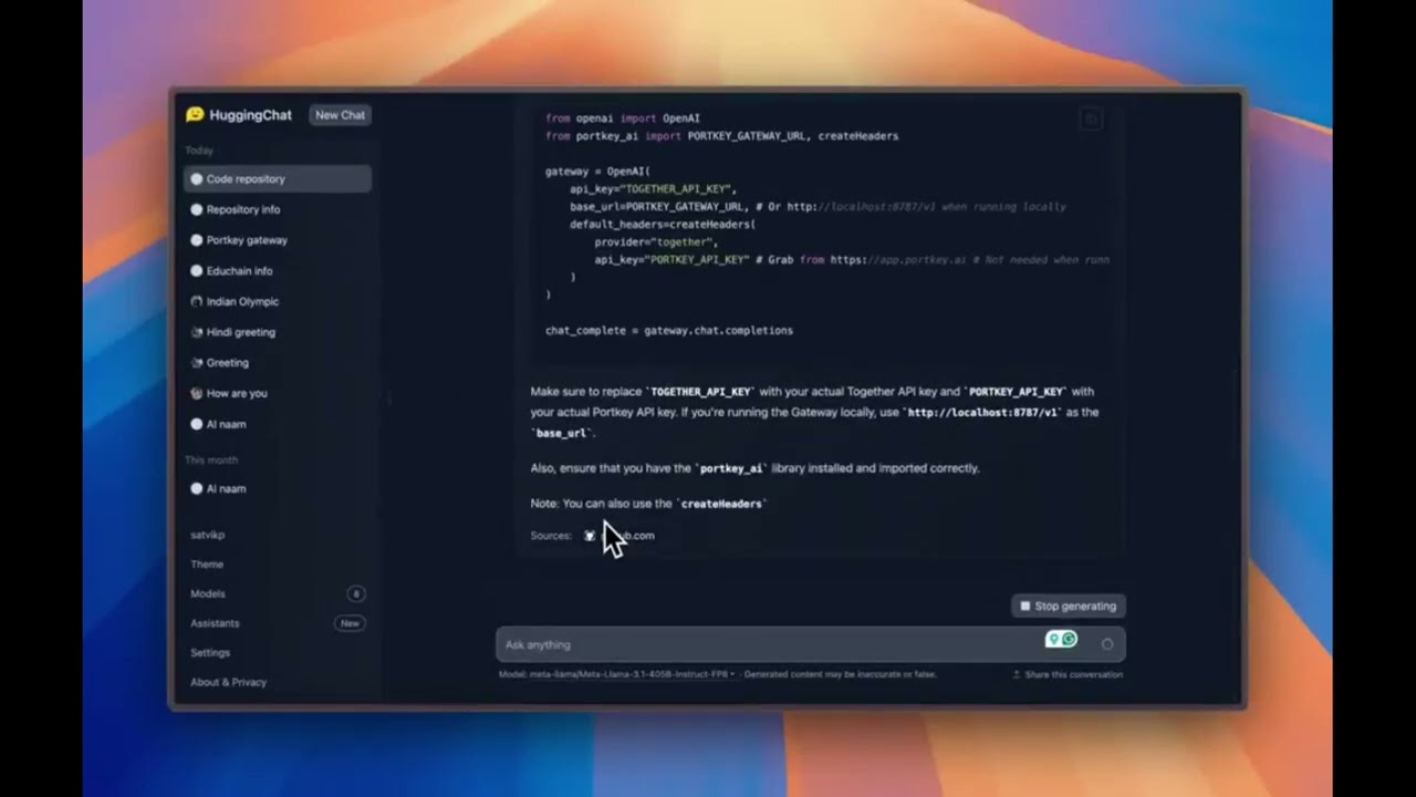 Create a Chatbot for Any GitHub Repo with Llama 3.1 and HuggingFace Assistants in 60 Seconds!