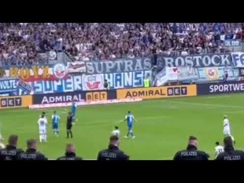 Hansa Rostock Fans mit starkem Support beim Auswärtssieg gegen Elversberg I 05.08.2023