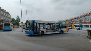 STAGECOACH BUS ROUTE 7 & 1 LEAVING IN MANSFIELD BUS STATION - ADL Enviro200 36510 & 36114