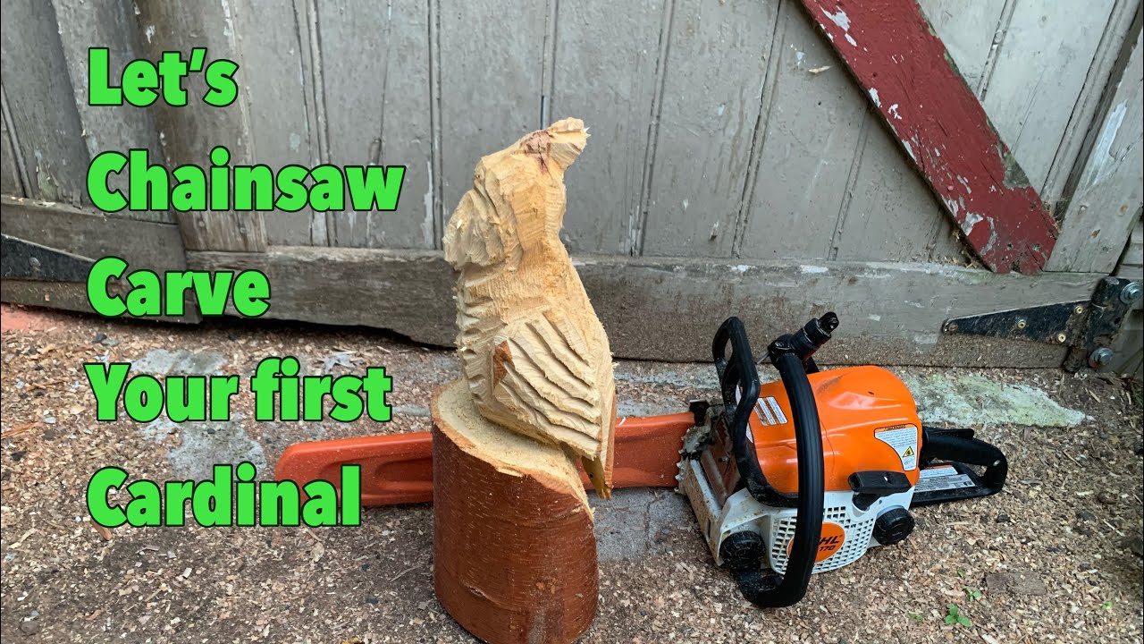 Want to chainsaw carve a cardinal Have a Stihl ms 170  Beginner chainsaw carving tutorial.