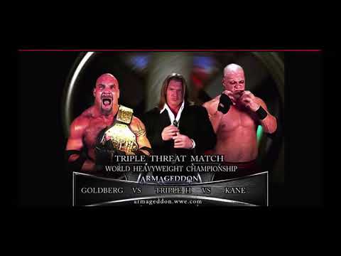 Goldberg vs Triple h vs Kane Armageddon 2003 promo