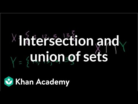 Intersection And Union Of Sets Video Khan Academy