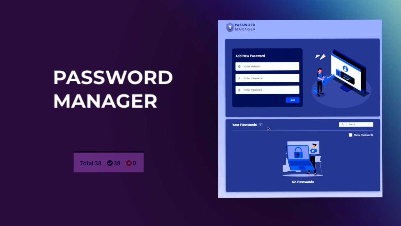 Password Manager Full code using React js | ccbp Nxtwave | In tech nanisai
