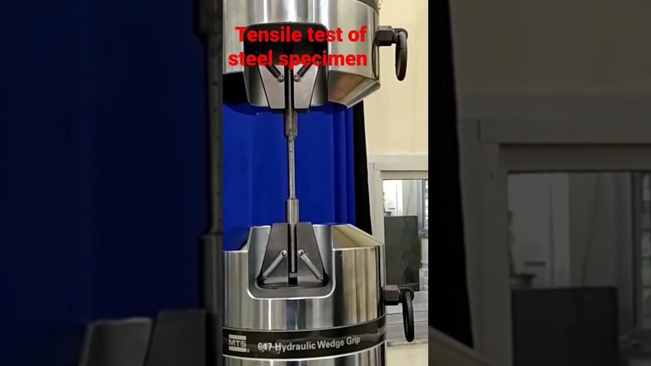 tensile test of steel specimen.