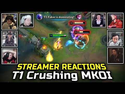 Streamer Reactions : T1 Crushing MKOI " FAKER is BACK, He is Carrying T1 to Worlds Quarterfinals "