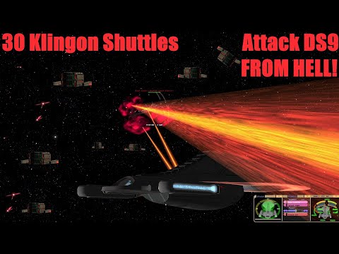 42 Klingon Shuttles ATTACK Deep Space Nine From Hell - Star Trek Ship Battles - Bridge Commander -