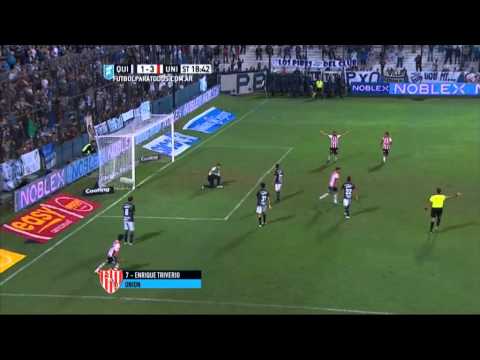 Gol de Triverio. Quilmes 1 - Unión 3. Fecha 10. Primera División 2015. FPT.