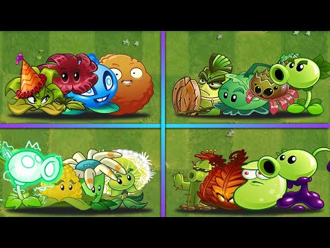 PvZ 2 - Best 4 Team Random 4 Plants Battlez - Who Will Win? - Team Plants vs Team Plants