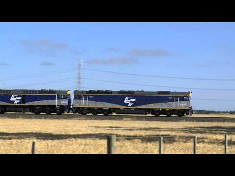 Freight Train in Australia - CFCLA's G515, HL203 & B76 approaching Gheringhap - PoathTV