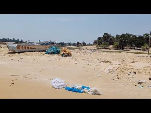Beautiful beach and waves in Manalkadu (Sri Lanka)
