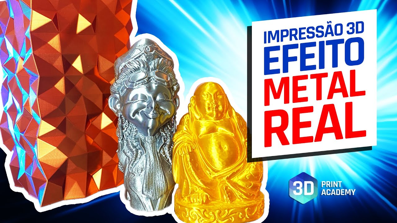 Vídeo do canal 3D Print Academy: PLA Silk com efeito metal